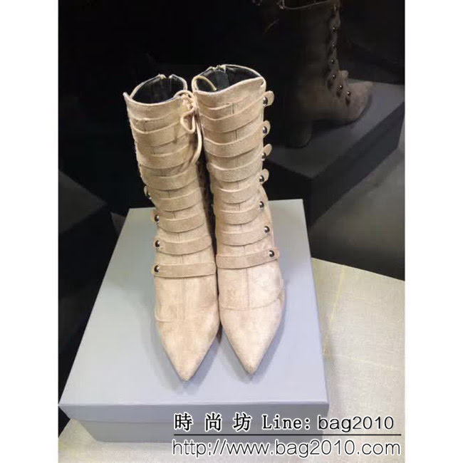 DIOR迪奧 Cruise Clollection 系列 絨裏8寸短靴 杏色 QZS1293